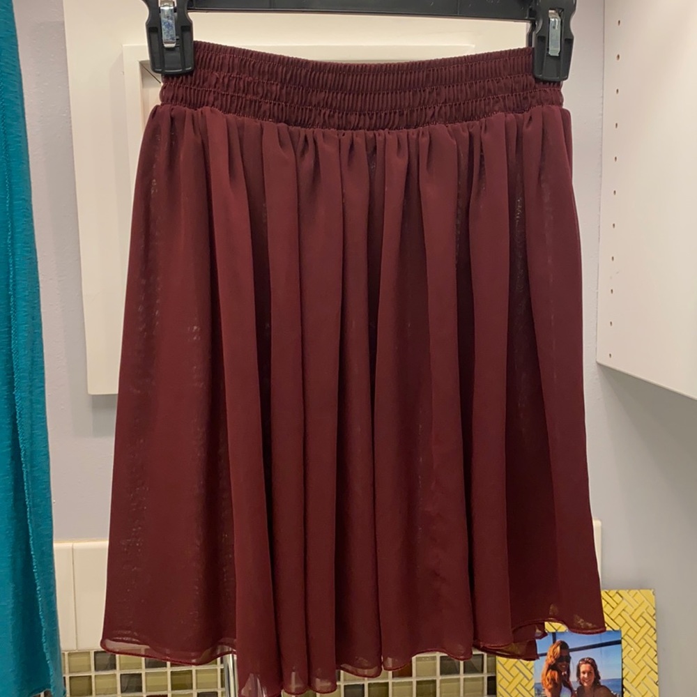 American Apparel Maroon sheer skirt